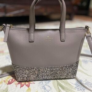 Kate Spade Taupe and Glitter Satchel